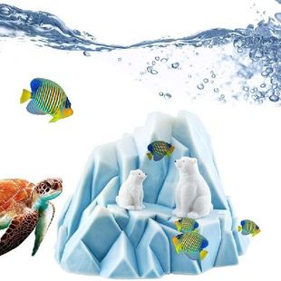 And Resin Decor Landscape Aquarium Tank Bear Iceberg Fish