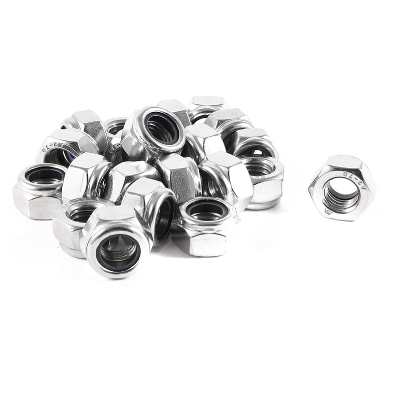 20 Pcs A2-70 304 Hex Nylock Lock Nut M12 12mm 电子/电工 电工胶带 原图主图