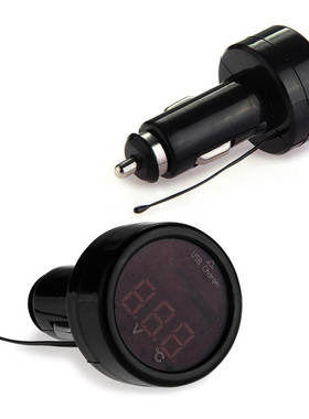 Mini Cigarette Lighter LED Car Voltmeter Thermometer Suitabl