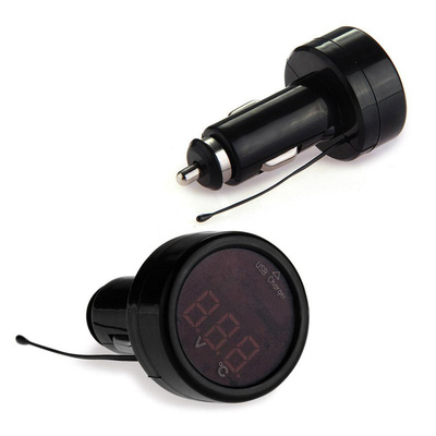 Mini Cigarette Lighter LED Car Voltmeter Thermometer Suitabl