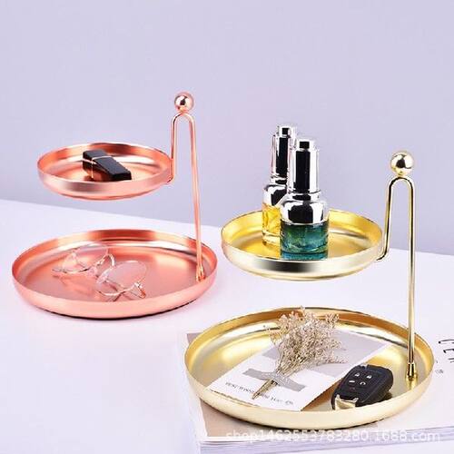 Nordic Gold 2-layer Metal Cosmetic Storage Tray Necklace