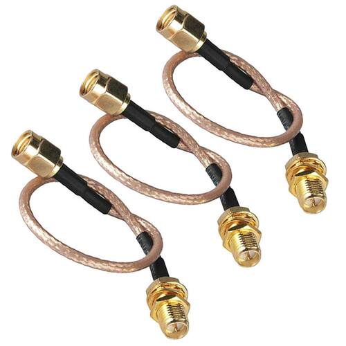 RP-SMA Extension Cable, Male to Female Nut Bulkhead Crimp RG