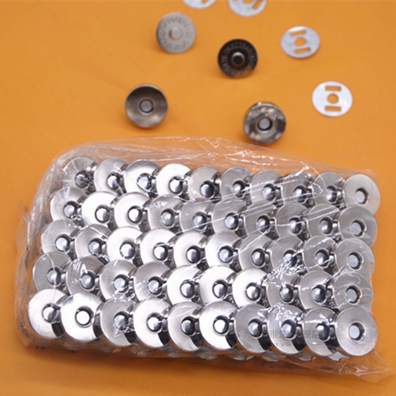 50pcs Bronze Silver Metal Magnet Button  Diy Bags Snaps Butt