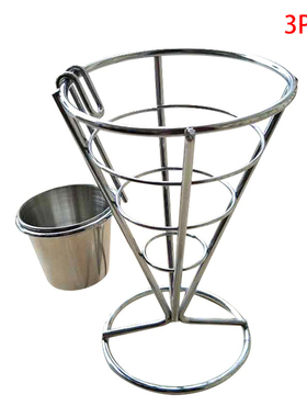 3 PCS electroplating single head french fries rack buffet