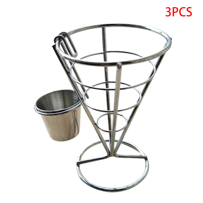 3 PCS electroplating single head french fries rack buffet