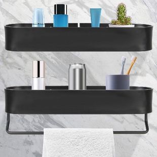 Black Wall Mounted Shelves Kitchen Organizer Shower Storage