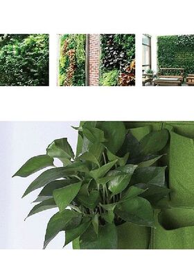 3/6/9/18/36 Pockets Wall Hanging Planting Bags Green Plant