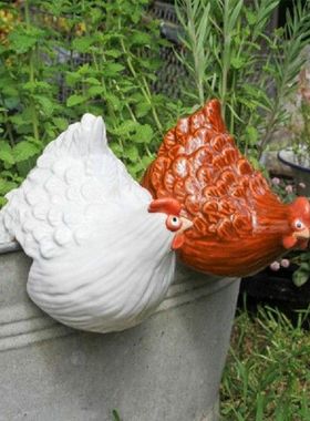 Funny Garden Hen Ladders Crafts Ornaments Outdoor Garden