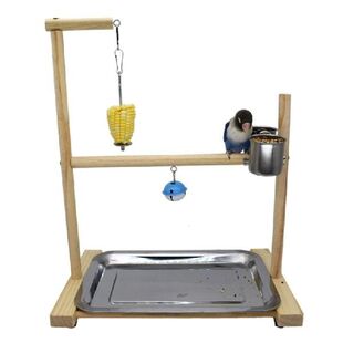 Bird Perch Stand Parrot Playground with Stainless Steel