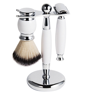Men Manual Shaving Kit Beard Cleaning Brush Shaver Razor