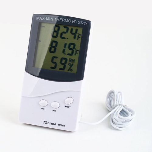 White LCD Weather Station Thermometer Hygrometer In/Out Temp