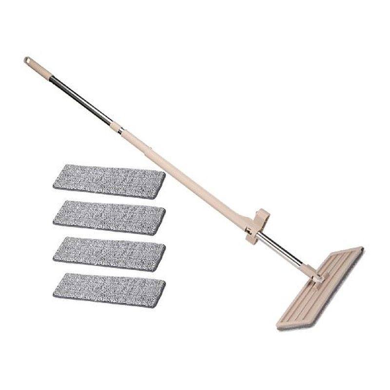 squeeze flat mop with 4 mop cloth for all floor types and