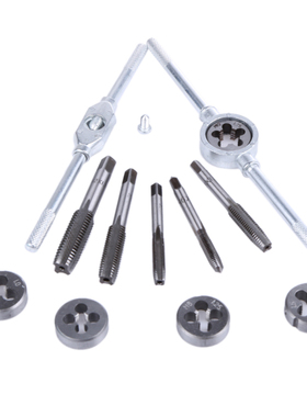 12pcs Tap Dies Set NC Screw Thread Plugs Taps Hand Wrench Sc