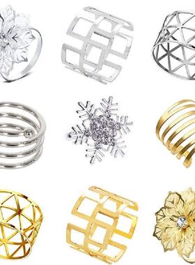 12pcs Back Pattern Wedding Napkin Rings Table Decoration