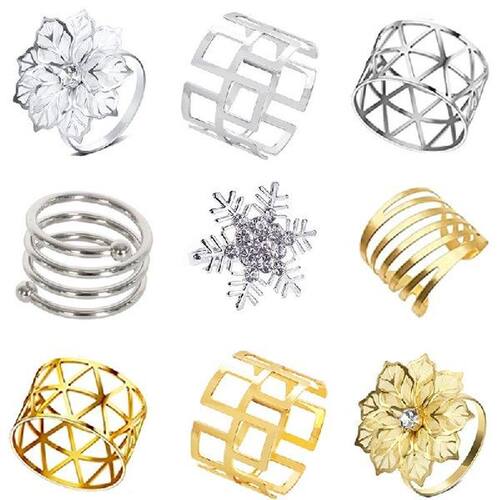 12pcs Back Pattern Wedding Napkin Rings Table Decoration