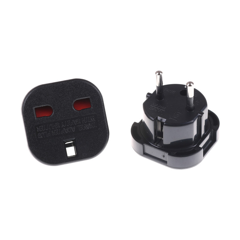 2 pcs Travel Electrical Power Adapter Socket  UK To European