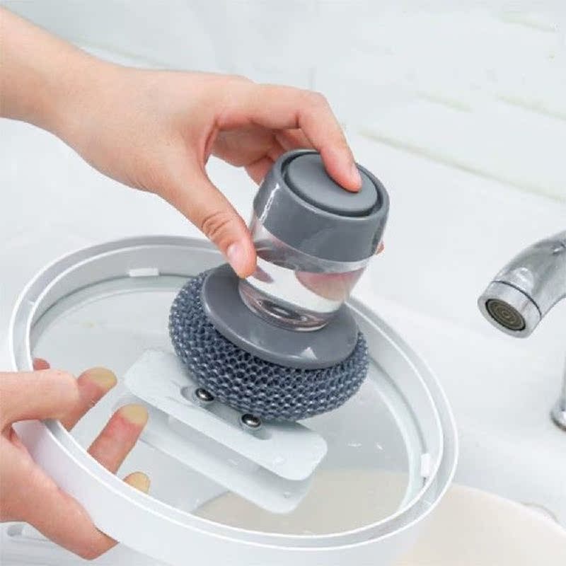 multifunctional pressing cleaning brush built-in liquid