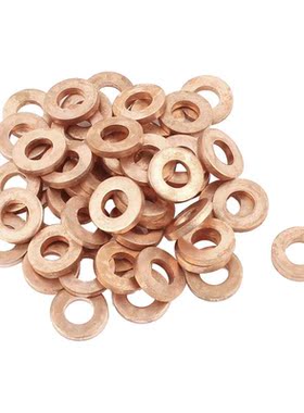 50PCS 12mm OD 6mm ID 2mm Thick Copper Flat Washer Oil Brake