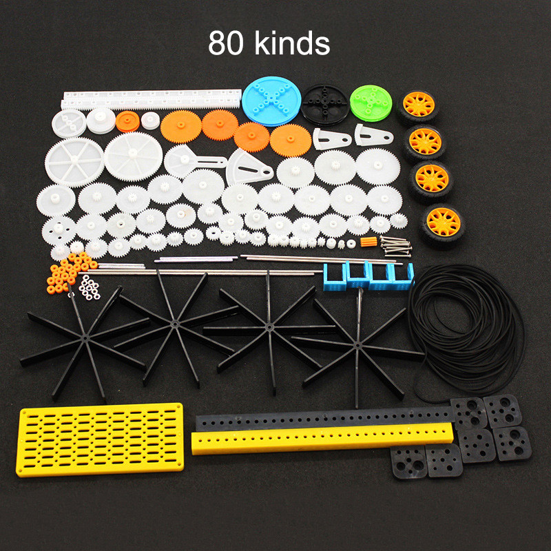 80 kinds gears plastic diy set,worm shaft gear,module gears