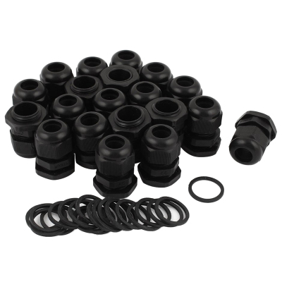 20 Pcs M20 Black 6-12mm Dia Cable Glands Connector