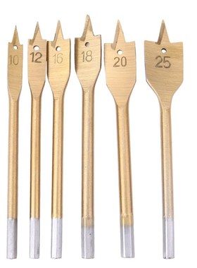 6pcs Flat Wood Drill HSS Wood Flat Drill Set Hole Saw Cutter