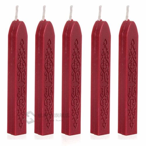 5Pcs Wine Red wax Manuscript Sealing Seal Wax s  Wicks  Post