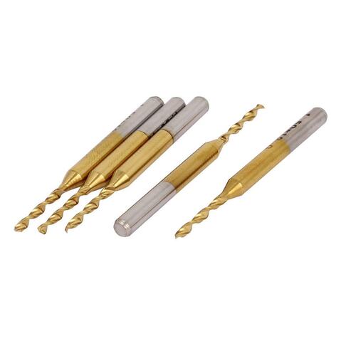PCB CNC 3.175 x 1.5 x 12 mm tin coated Carbide Drill Bits 5p