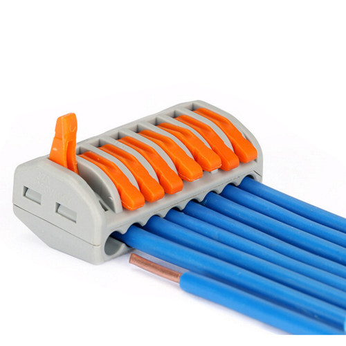 10Pcs PCT-218 Wire Connector 8 Pin Reusable Spring Lever Ter