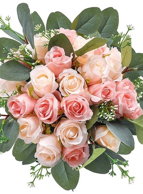 Hot 34Pcs Artificial Rose Flowers,Silk Flowers