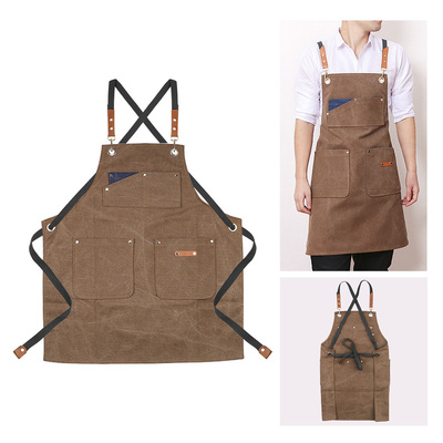 Home Sleeveless Aprons Canvas Kitchen Aprons For Cafes