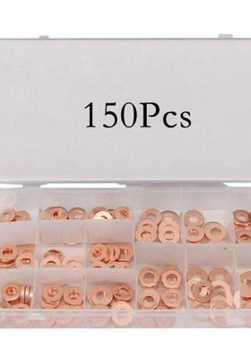 150Pcs Copper Washer Gasket Nut and Bolt Set 15 Sizes Flat R