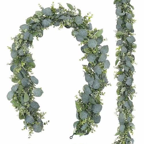 2 Pack 5.5Ft Artificial Eucalyptus Garland Spring Garland