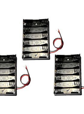 3PCS 6 slots x 1.5V AA Black Batteries holder case box with