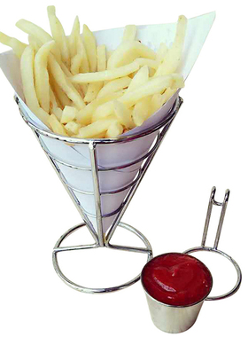 3 Pieces One Sauce Stand Cone Fries Holder Popcorn