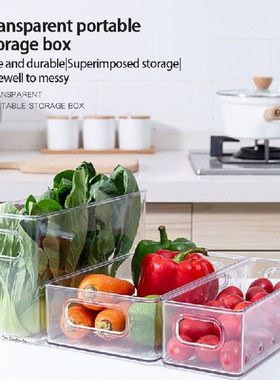 2Pcs Stackable Plastic Food Storage Bins Refrigerator