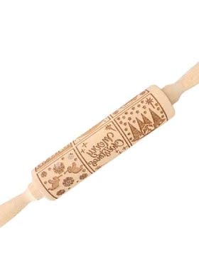 Christmas Nativity Pattern 35 cm Wood Embossing Rolling Pin