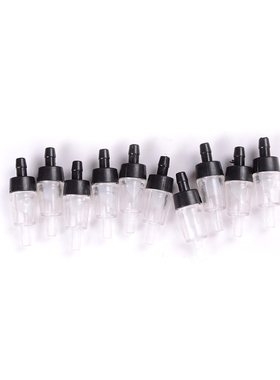 10pcs One Way Aquarium Fish Tank Air Check Valves, Clear/Bla