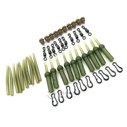 50Pcs/Set Carp Fishing Chod Rig Safety  Lead s Slide Heli Ri