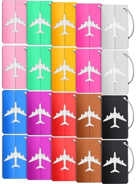 Hot 20 Pcs Metal Luggage Tags Aluminum Suitcase Labels
