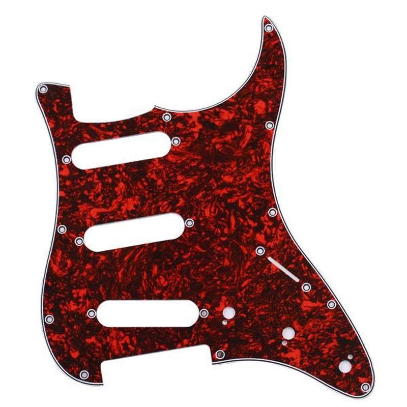 Tooyful Red PVC Tortoise Shell Pickguard 3 Ply 11 Screw