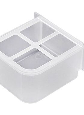 K5DC No-Mess Bird Feeder 4-Grid Plastic Box Parrot Food