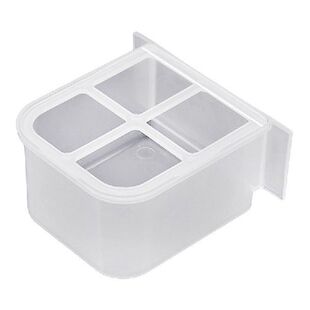 K5DC No-Mess Bird Feeder 4-Grid Plastic Box Parrot Food