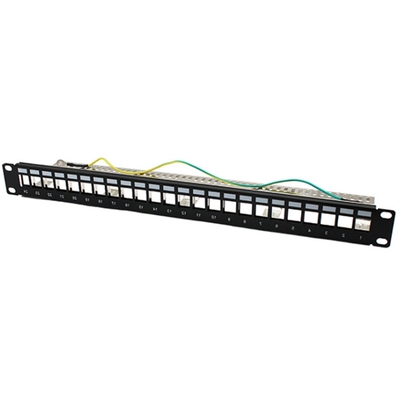 24 Port RJ45 Blank Patch Panel 1U 19 Inch All-Metal Rack Mou