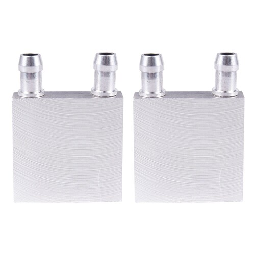 2pcs 40X40X12mm Aluminum Water Liquid Cooler Block Heatsink