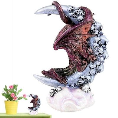 Dragon Statue Home Decor Skull Moonlight Style Dragon