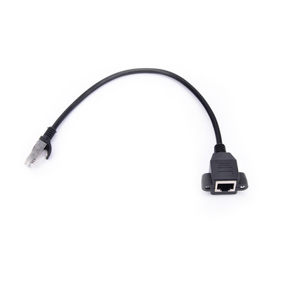 30cm RJ45 Cable Male to Female Screw Panel Mount Ethernet LA