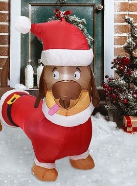 Christmas Inflatable Model Dachshund Wear Christmas Clothes