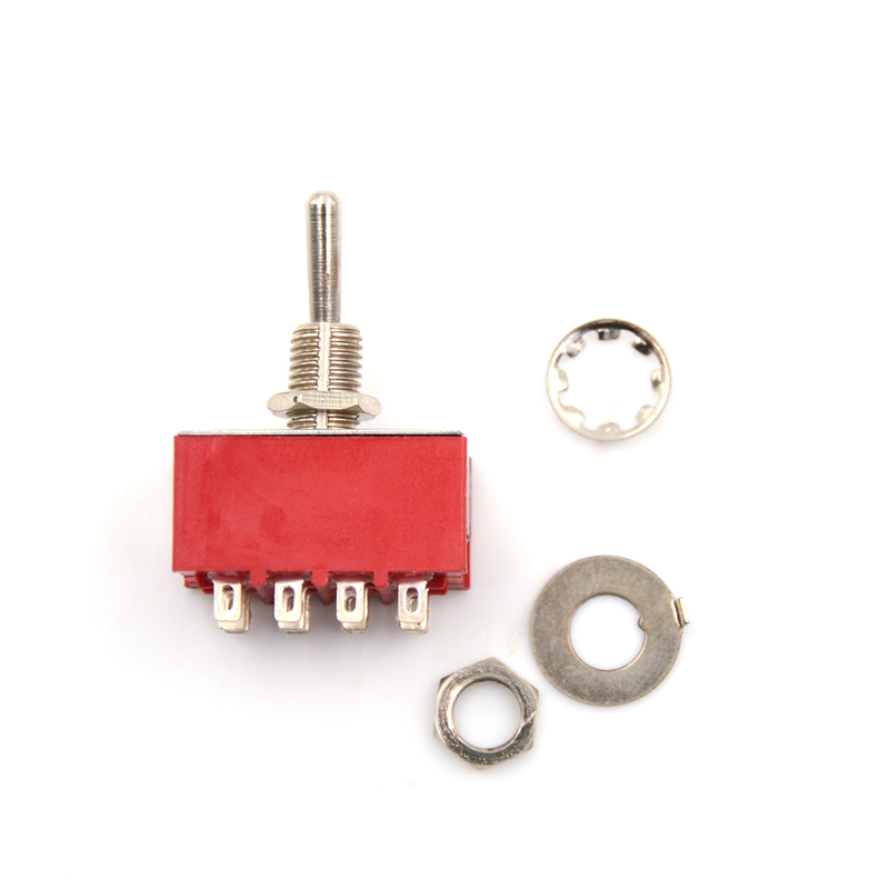 6A/125VAC 2A/250VAC 12 Pin 4PDT ON/ON 2 Position Red Mini To