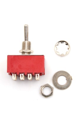 6A/125VAC 2A/250VAC 12 Pin 4PDT ON/ON 2 Position Red Mini To