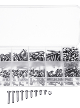 M3SS5 340Pcs M3 A2 Hexagon Sockets Screw Nuts Assortment Set